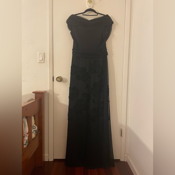 Chiara Boni Destiny Velvet Tulle Maxi Evening Formal Gown Dress US 16 IT 52 NWT - Picture 6 of 12